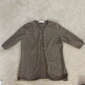 Allude Women's Beige cashmere Cardigan Sweater small